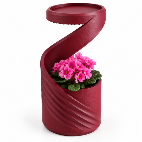 Burgundy Red PLA Self Watering Indoor Planter