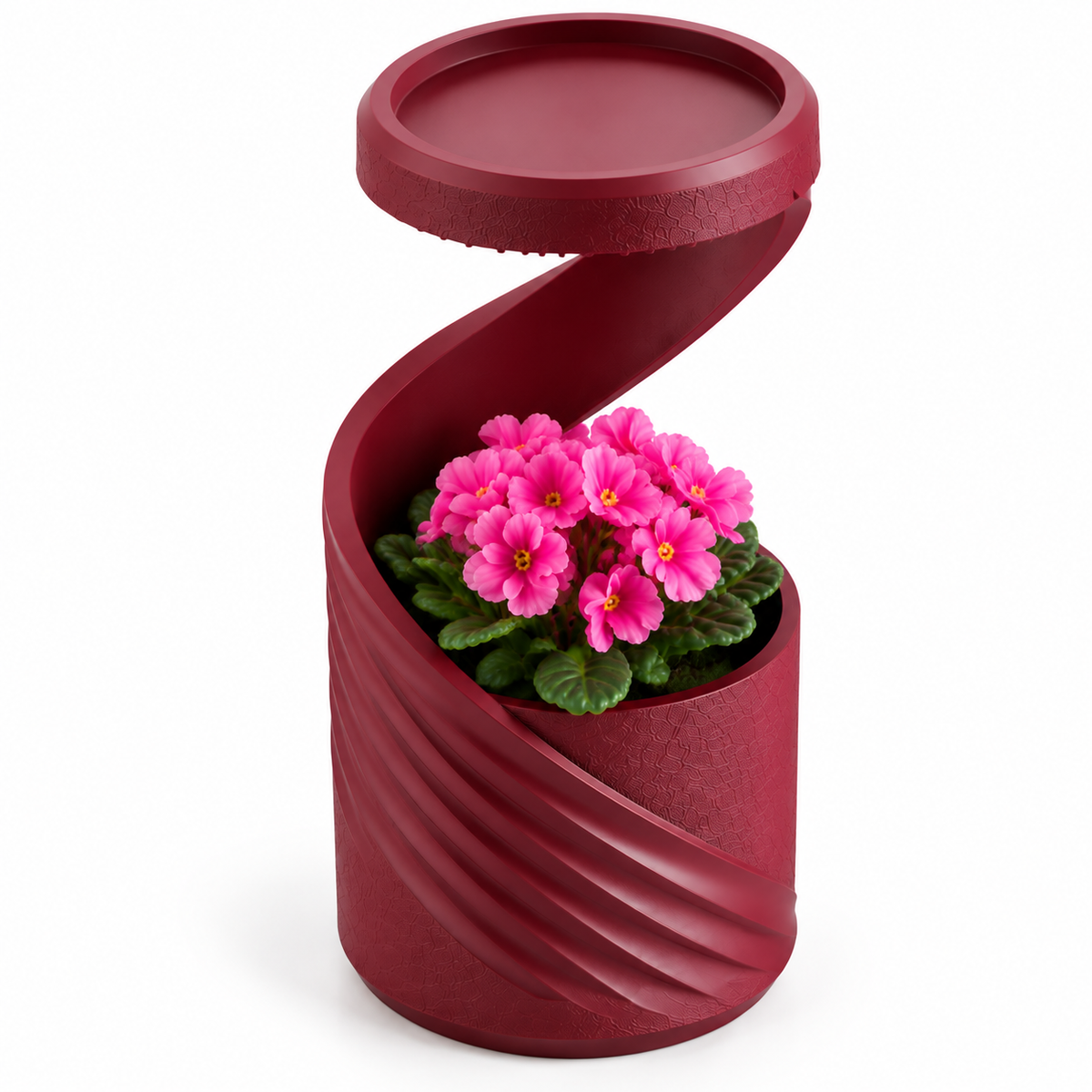 Burgundy Red PLA Self Watering Indoor Planter