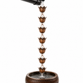 7 Cup Tulip Metal Rain Chain with Copper Bronze Finish
