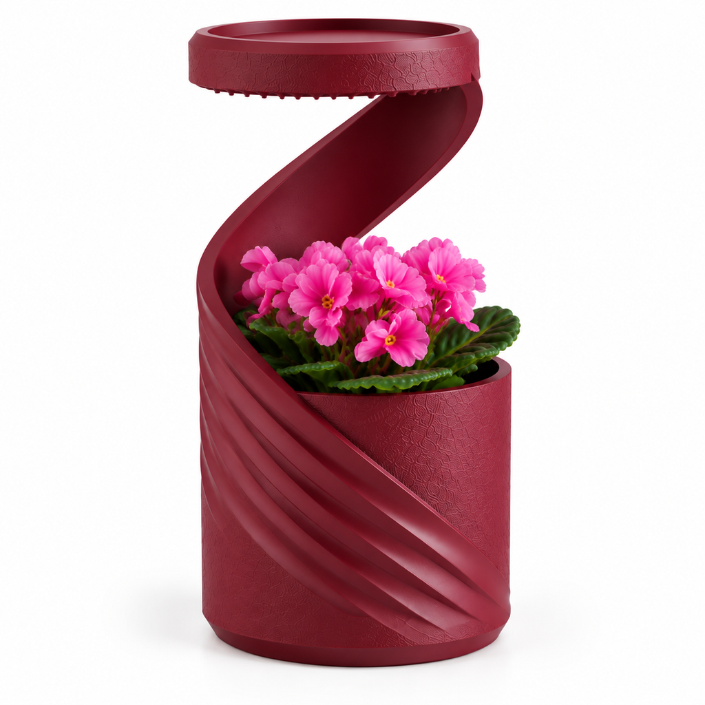 Burgundy Red PLA Self Watering Indoor Planter