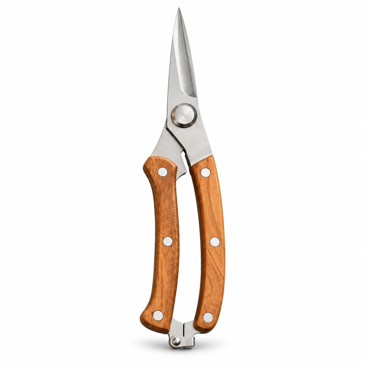 Steel Pruning Shears with Wooden Handles